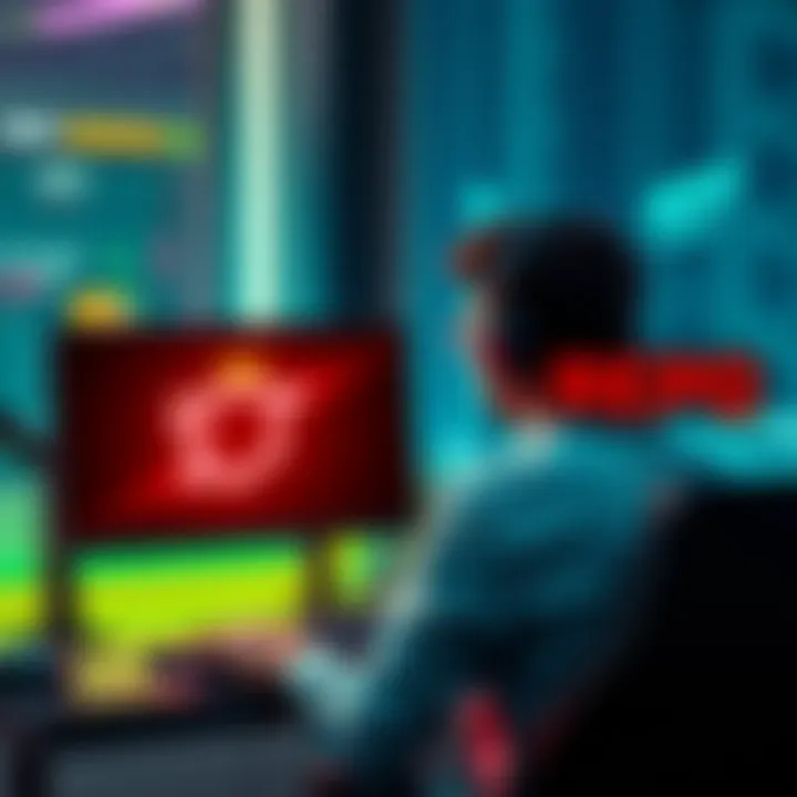 A gamer sits in front of a computer, contemplating choices between two game logos for Lethal Company and REPO.