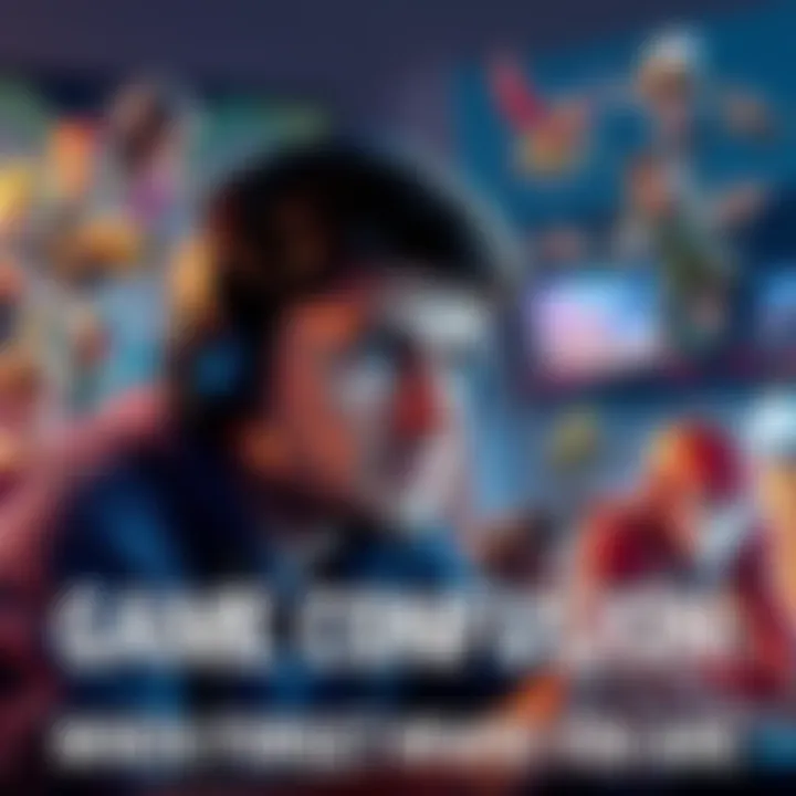 A gamer looking confused while playing, with various game characters around them