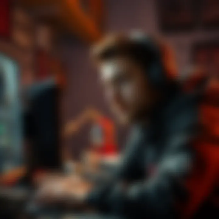 A gamer looks frustrated while playing Odyssey on their computer, considering switching to another Assassin's Creed game after not enjoying the gameplay.