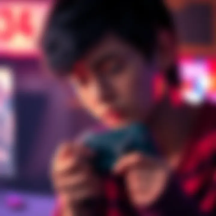 Gamer holding a controller with emotional expression A gamer looks thoughtfully at their game controller, reflecting on the emotional story in the video game.