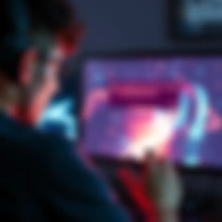 A gamer looks distressed while staring at a computer screen showing an error message related to low VRAM during gameplay
