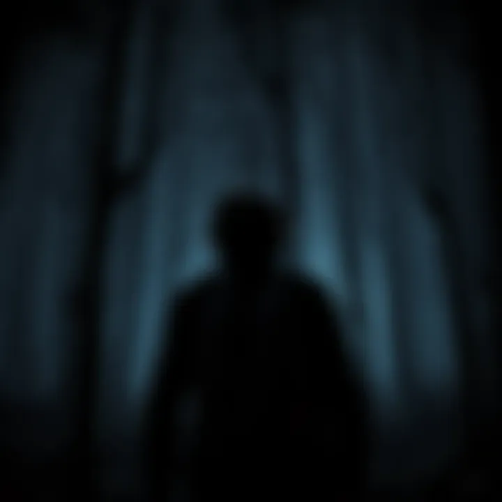 A gamer watches shadows in a dark forest, feeling the tension after playing The Last Of Us.