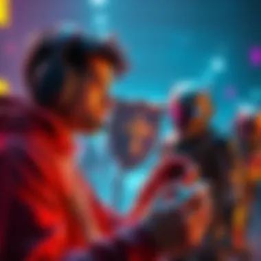 A gamer contemplating the effectiveness of shields while facing an enemy, with a game controller in hand.