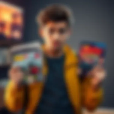 A gamer looks puzzled while holding a new game collection in one hand and a PS3 controller in the other, showing a mix of excitement and hesitation.