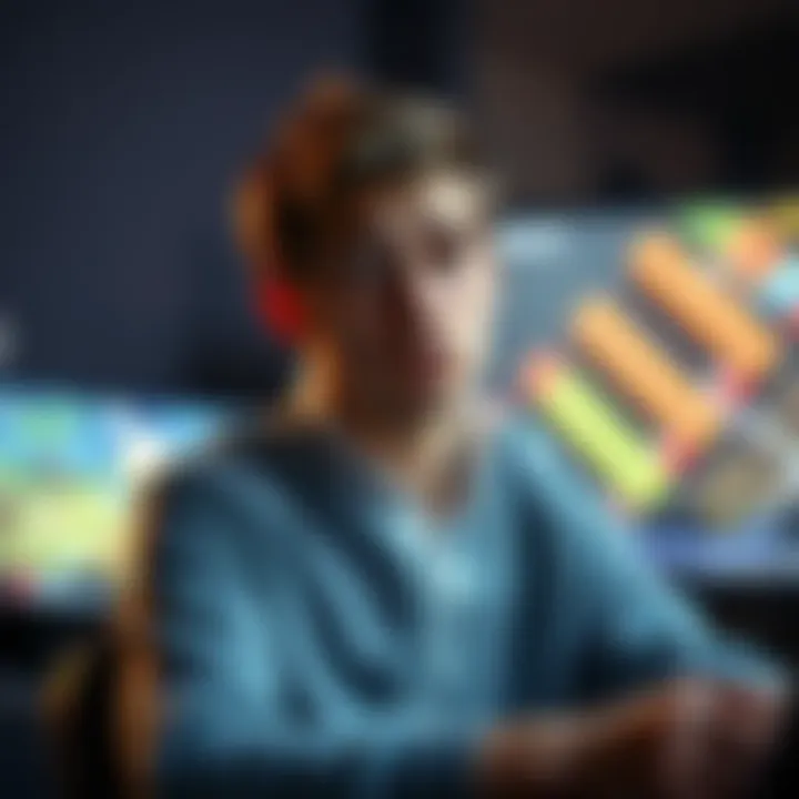 A casual gamer sitting in front of a screen, looking frustrated and confused after completing a lengthy video game, expressing disappointment over the ending, with game graphics visible in the background.