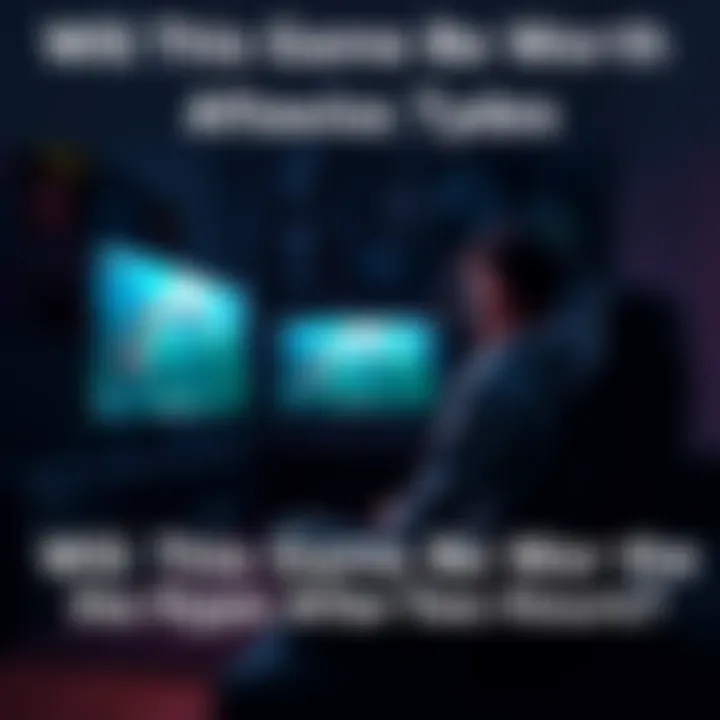 A gamer sitting in a dimly lit room, looking frustrated while staring at a video game screen showing a paused game. The room has gaming posters on the walls and a gaming console nearby.