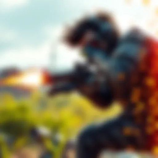 A gamer skillfully dodges bullets in a video game while aiming to take out a sniper from a distance.