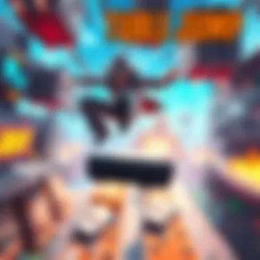 A gamer mid-air executing a double jump in an action-packed game environment filled with obstacles and vibrant graphics.