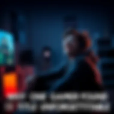 Gamer experiencing emotional moment A gamer sits in a dimly lit room, fully immersed in a video game with emotional scenes, displaying a mix of joy and sadness on their face.
