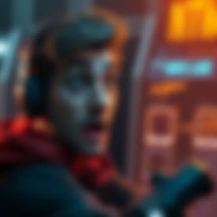 A gamer with a shocked expression staring at an empty inventory screen where weapons and armor used to be.