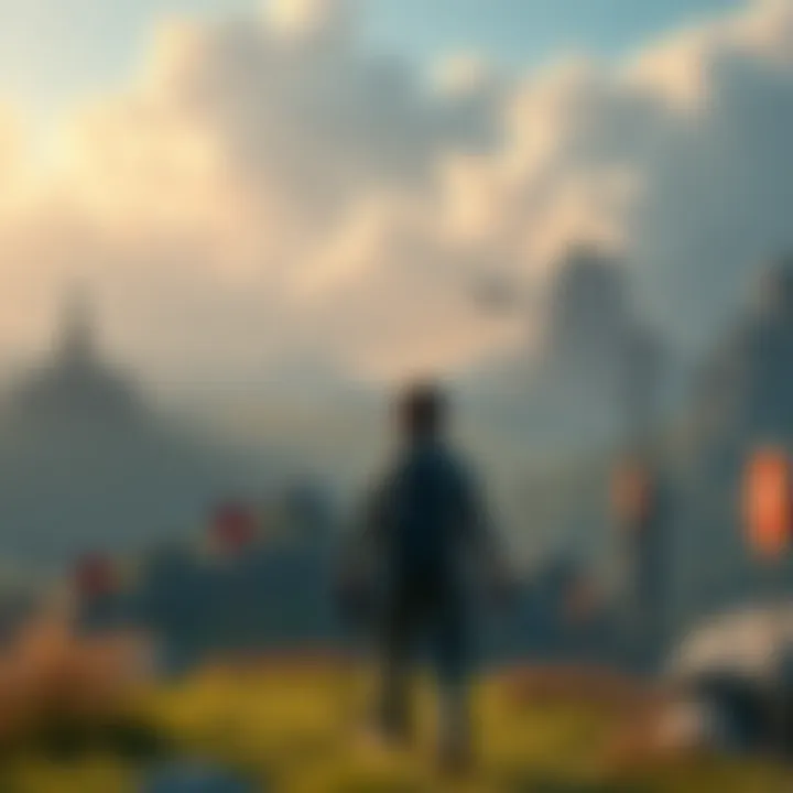 A gamer enjoying the beauty of a detailed game environment, surrounded by stunning landscapes and mission markers, while pondering game mechanics.