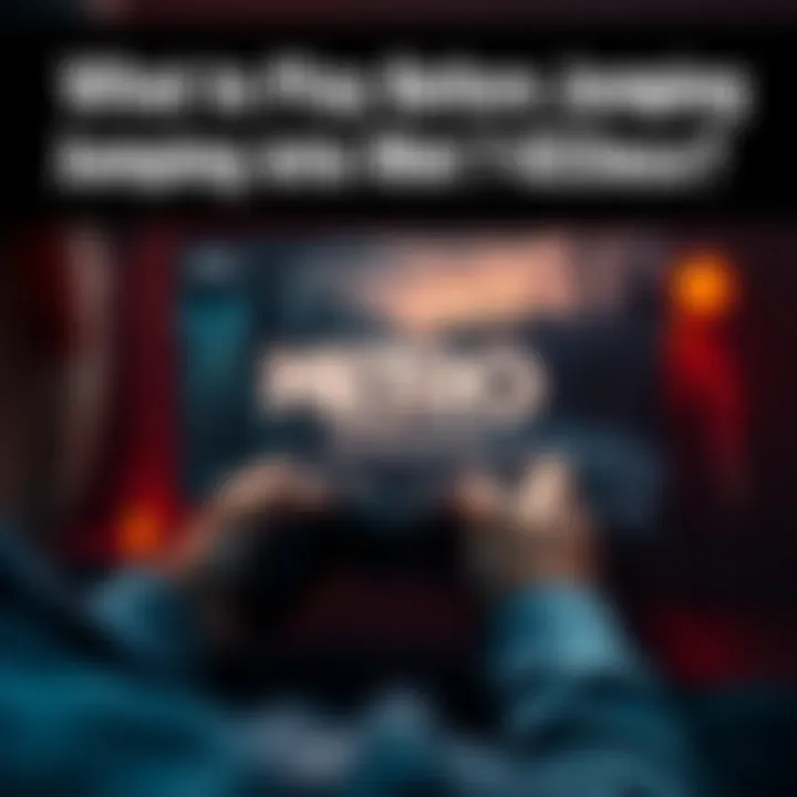 A gamer holding a controller is focused on the screen with an image of Metro 2033 Redux gameplay showing dark, post-apocalyptic scenery