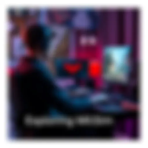 A gamer sits at a desk with a headset, playing a MilSim game on a computer, surrounded by gaming gear.