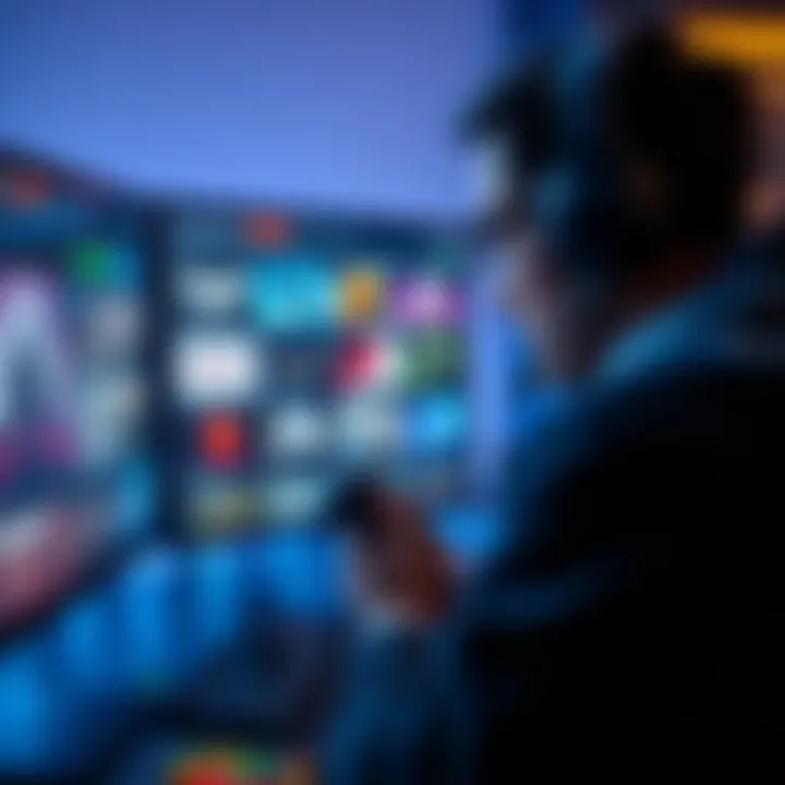 A gamer looking at a computer screen filled with various game modifications and enhancements