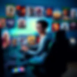 Person sitting at a computer, surrounded by various video game covers, looking excited about unique gaming options