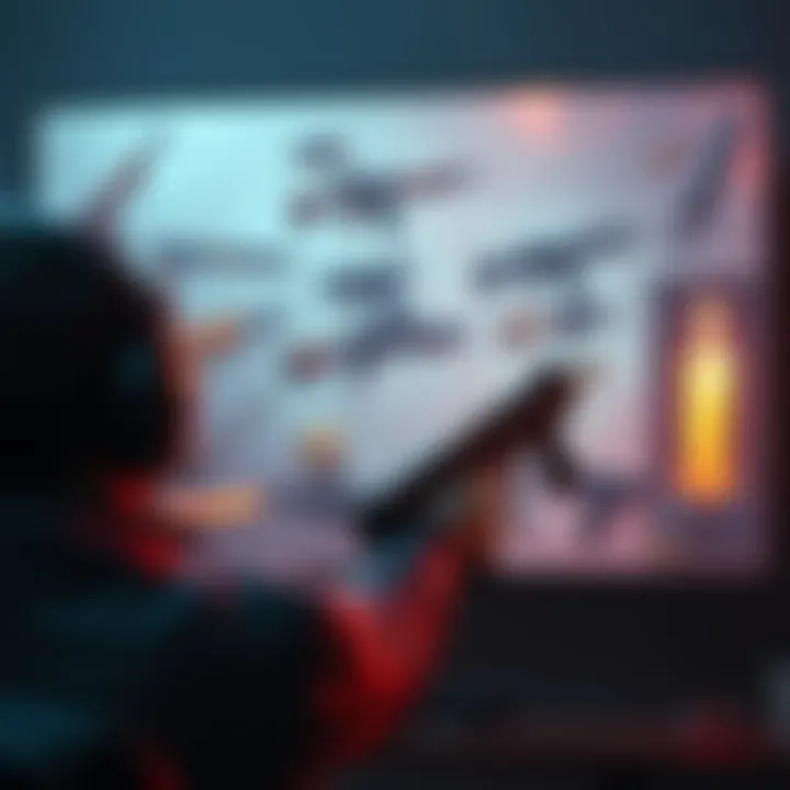 A gamer enjoying diverse weapons in the game Portrait of Ruin, showcasing a variety of arms and gear on screen