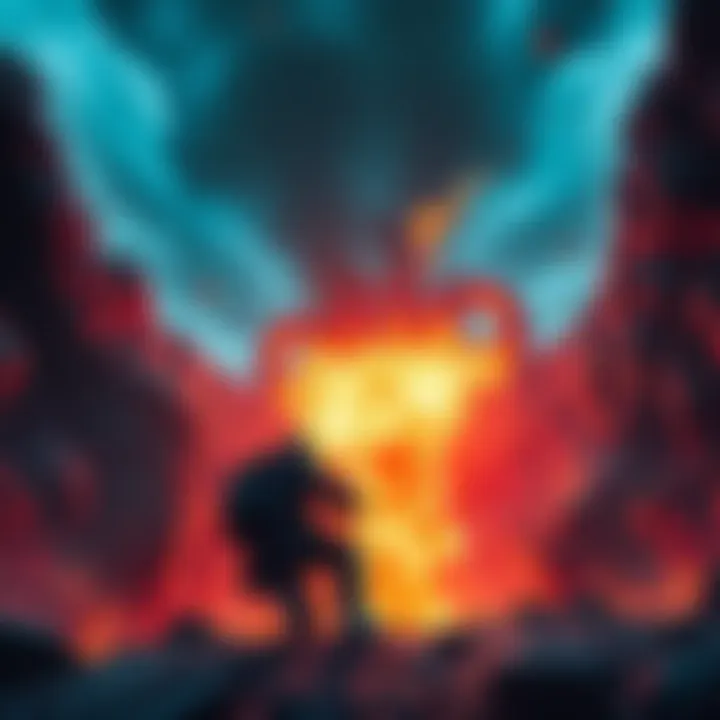 A gamer falls into a fiery pit in a dangerous zone on the Hurricane map after a misstep