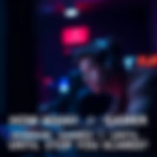 A gamer sitting in a dark room, tense expression on their face while playing a horror game.