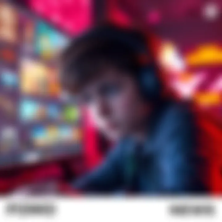 A young competitive gamer looking frustrated while staring at multiple game options on a screen, highlighting the struggle with FOMO and indecision