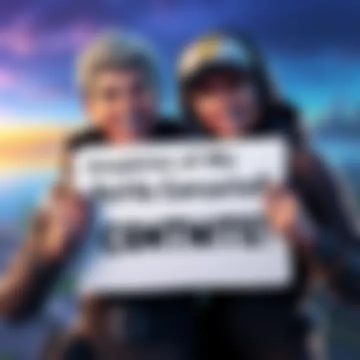 A gamer smiling with a Fortnite character beside them, holding a sign that says 'Battle Pass Completed!'