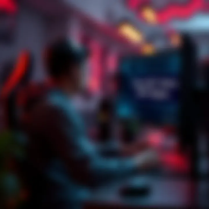 A gamer sits at their computer, looking frustrated while playing Predecessor, with a message about AFK players displayed on the screen.