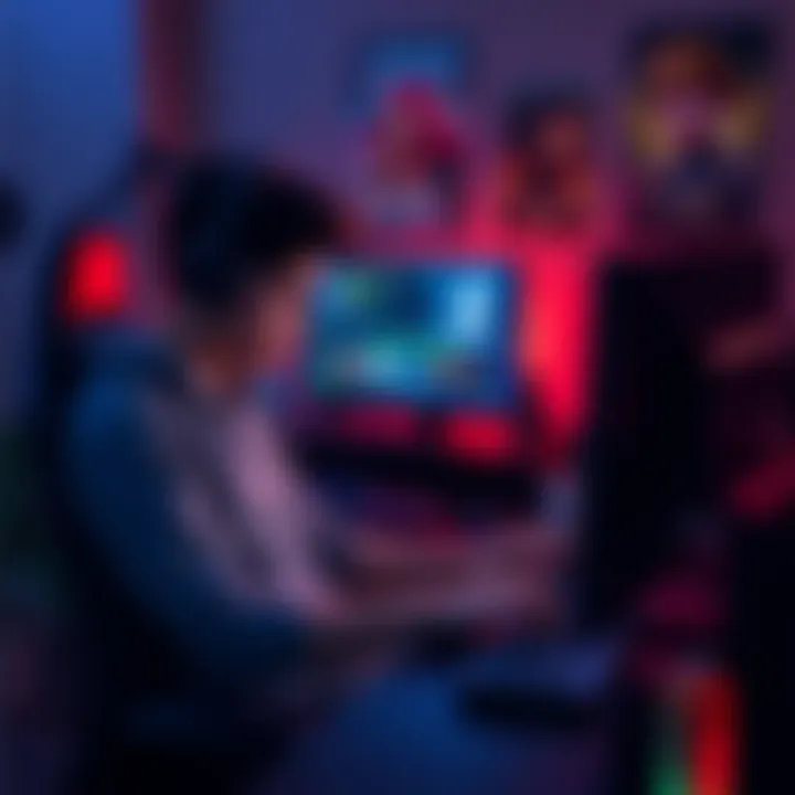 A gamer sitting at a desk, looking frustrated while playing a competitive game on their computer. The screen shows the rank Bronze 2 and various game stats. The room is dimly lit with gaming posters o...