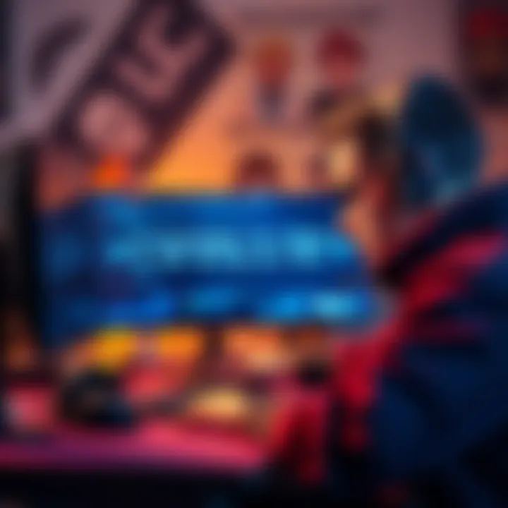 A gamer looks upset while playing, with a headset shown on their desk but not worn. The game screen displays a message about communication issues.