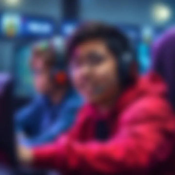 Gamer frustrated by ranked mode A gamer showing frustration while playing a competitive game, with a screen displaying matchmaking details in the background