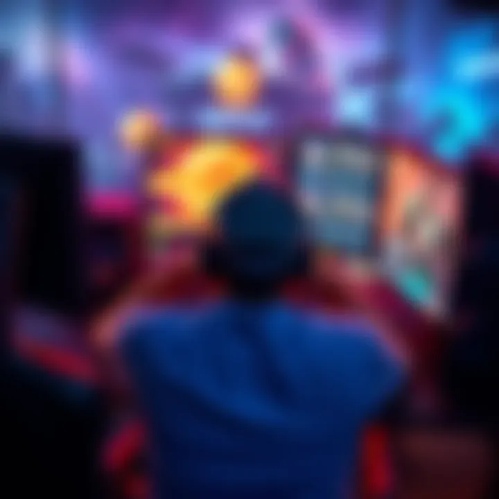 A gamer sits in front of a computer, looking frustrated after losing a 1v1 game, with their head in their hands and the game screen displaying the defeat message.