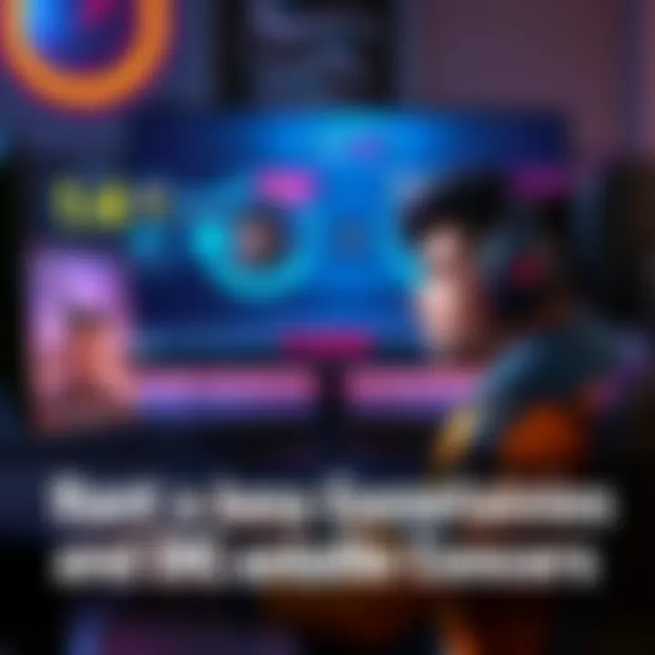 Gamer expressing frustration A person sitting at a gaming setup, looking frustrated while playing a game. The screen shows a competitive match with character icons and a timer indicating a penalty.