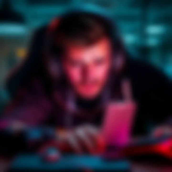 Gamer Frustrated by Mistake A gamer looks at their screen with a disappointed expression, surrounded by gaming gear and an empty stash slot.
