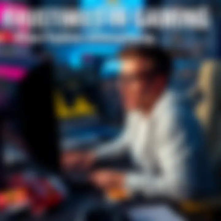 A gamer sitting in front of a computer, showing frustration while playing a video game, surrounded by game controllers and snacks.
