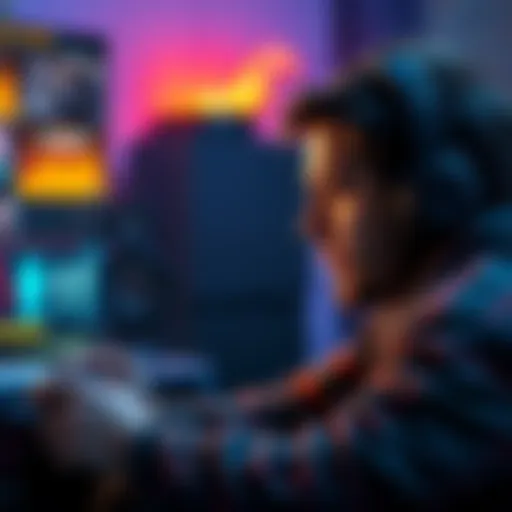 A gamer looking frustrated while playing on a console, showcasing a screen with a low-level character stuck in a game.