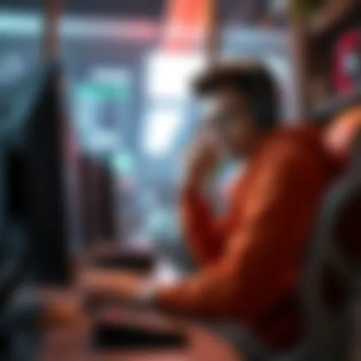 A gamer showing frustration while sitting at a computer, discussing the core count issues affecting their gameplay in a modern setting.