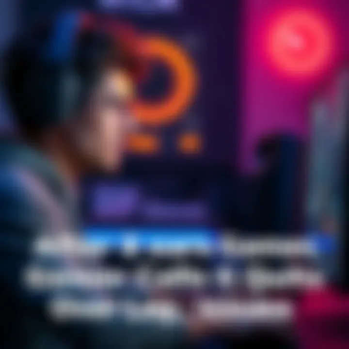 A gamer sitting in front of a computer, looking frustrated as they experience lag while playing a video game.