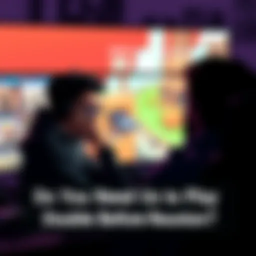 A gamer sitting in front of a screen, pondering whether to play Double Exposure or Reunion, with game covers visible on the desk.