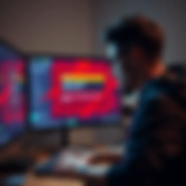 A gamer frustrated at their computer screen showing a challenge completion notification but lacking the achievement badge.