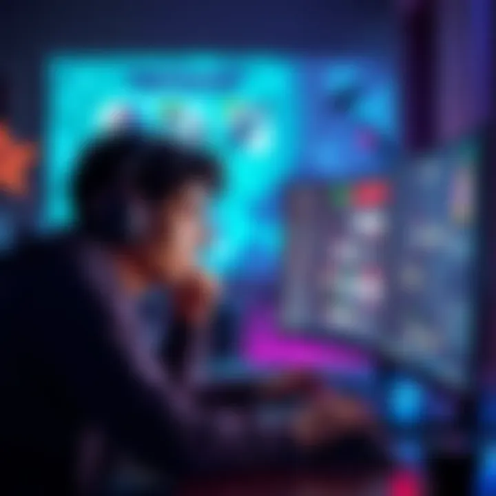 Gamer experiencing graphics issues A frustrated gamer looks at a computer screen showing ghosting and checkerboard artifacts while gaming