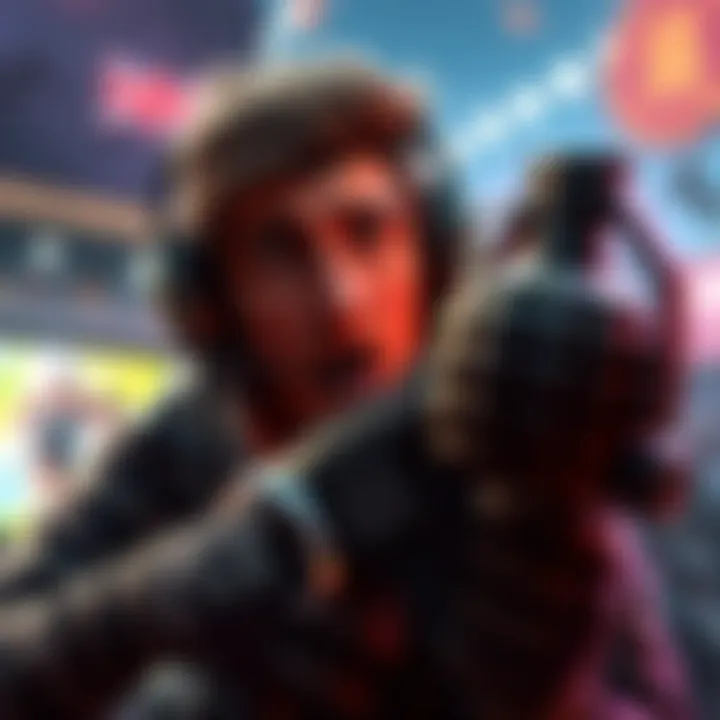 A player looks shocked as a grenade behaves unexpectedly during gameplay, showing a lively gaming environment.