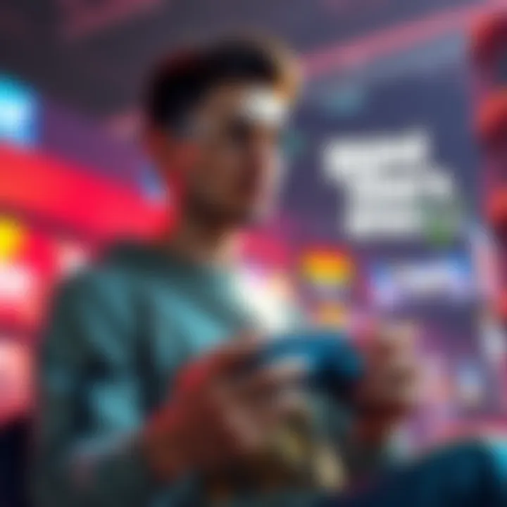 A gamer holding a controller, looking hopeful while seeking a spare GTA 5 game code from the community.