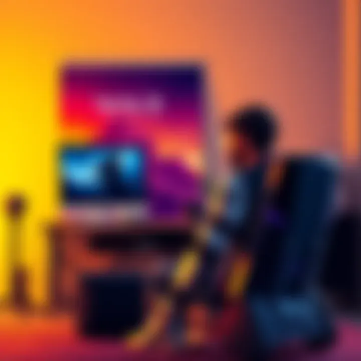 A gamer sits in front of a console, looking thoughtful while playing Halo Infinite's multiplayer mode, with a poster of the campaign in the background.