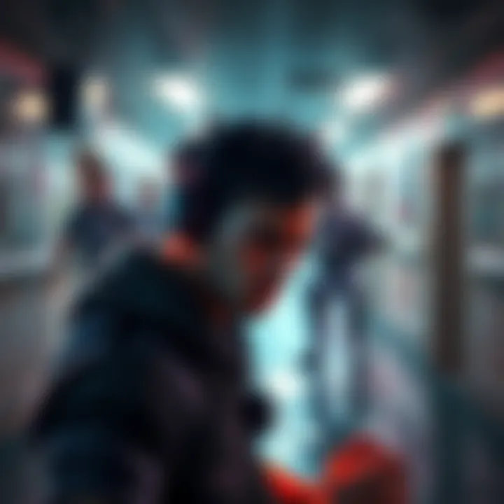 A gamer facing tough enemies in a hospital level, looking frustrated and focused.