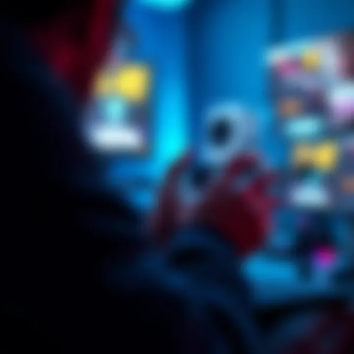 A gamer adjusting privacy settings on their device to hide online status while playing