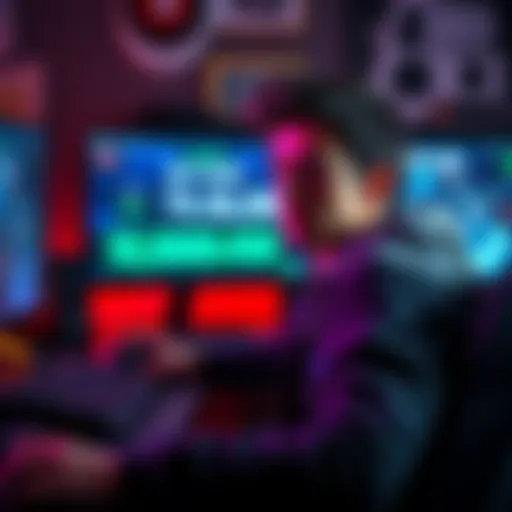 Gamer Displays Hours Played A dedicated gamer sits at a desk with their game console and screen showing the hours played on a challenging game. The player's focused expression reflects determination and passion despite difficult...