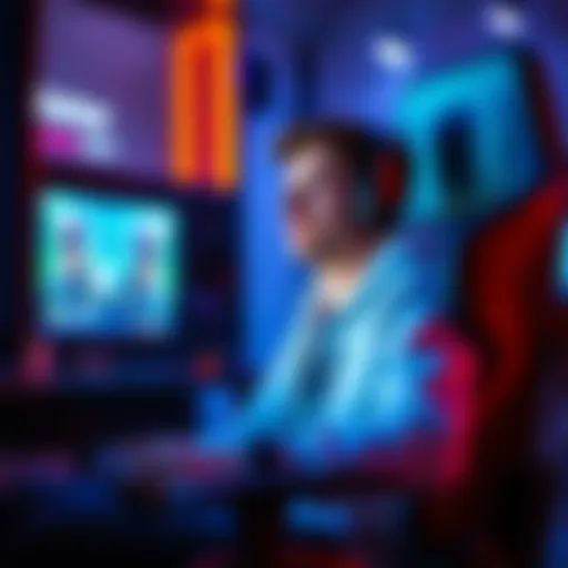 Gamer focused on screen while seated in a comfortable, ergonomic gaming chair