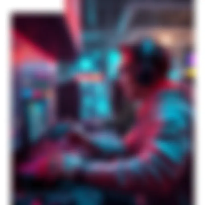 Player making in-game purchases A gamer selecting in-game items and making purchases on their gaming console