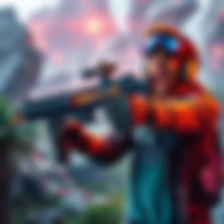 A gamer excitedly holds a futuristic gun with infinite ammo while exploring a vibrant game world