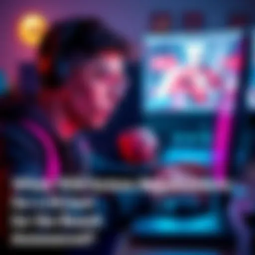 A person checking their laptop while looking excited about a new game