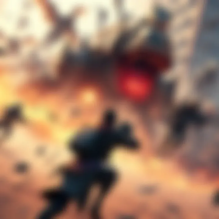 Player overwhelmed by large mobs in game A gamer struggles to fight off numerous enemies while dodging heavy firepower in a video game scene