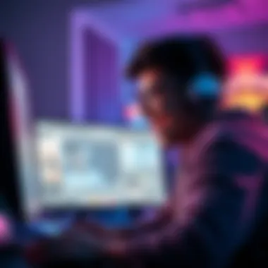 A gamer laughing in front of their computer screen during an endgame chat about cheating accusations.